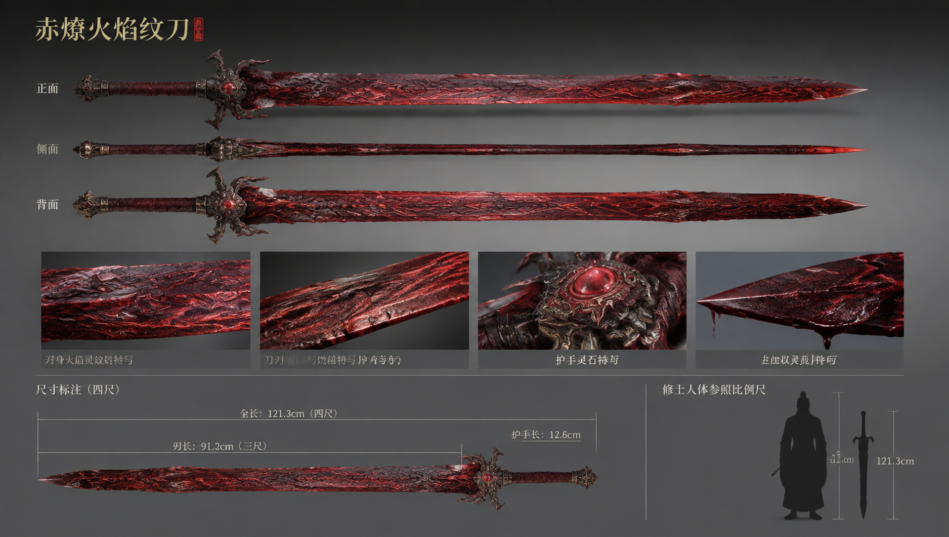 法宝二：赤燎火焰纹刀（首次登场） 画面左上角显示…