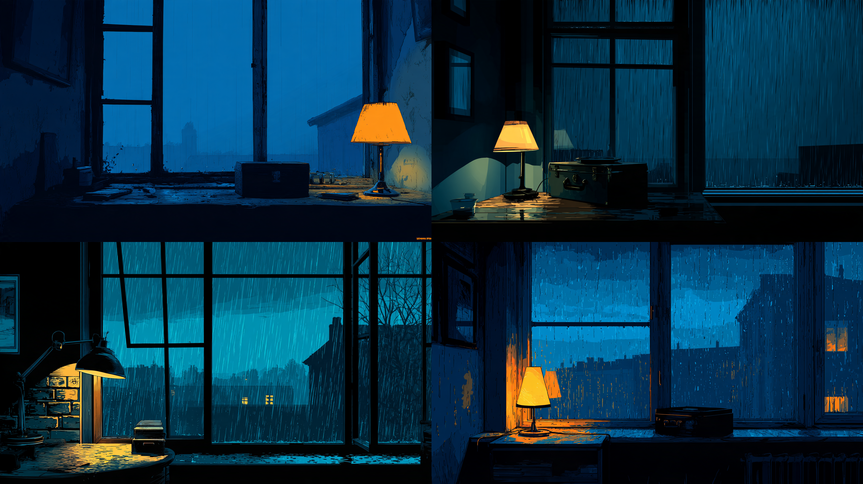 2D 平面影绘风格，flat silhouett…