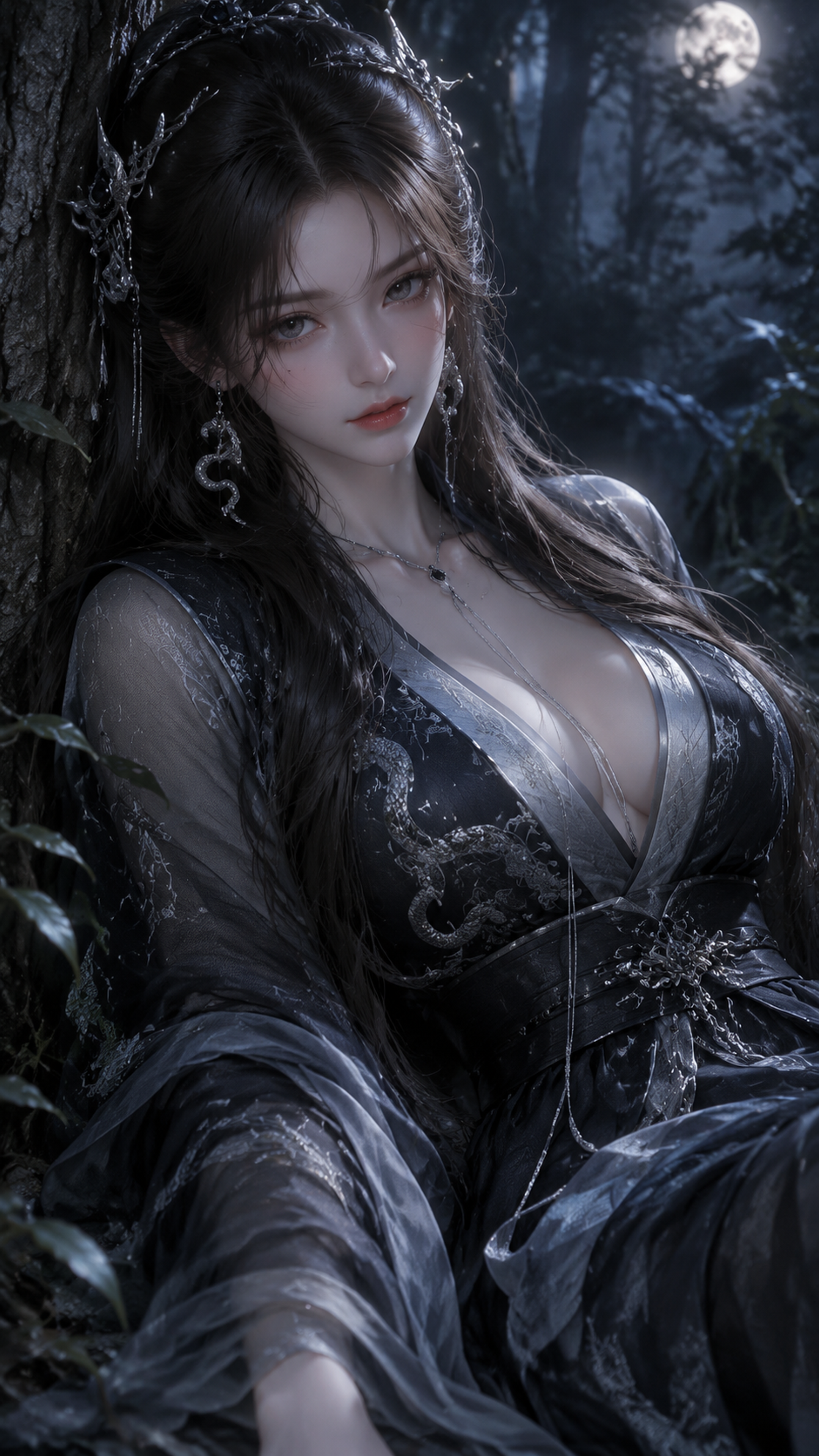 杰作，最佳品质，超精细暗黑电影级肖像，一位冷艳的…