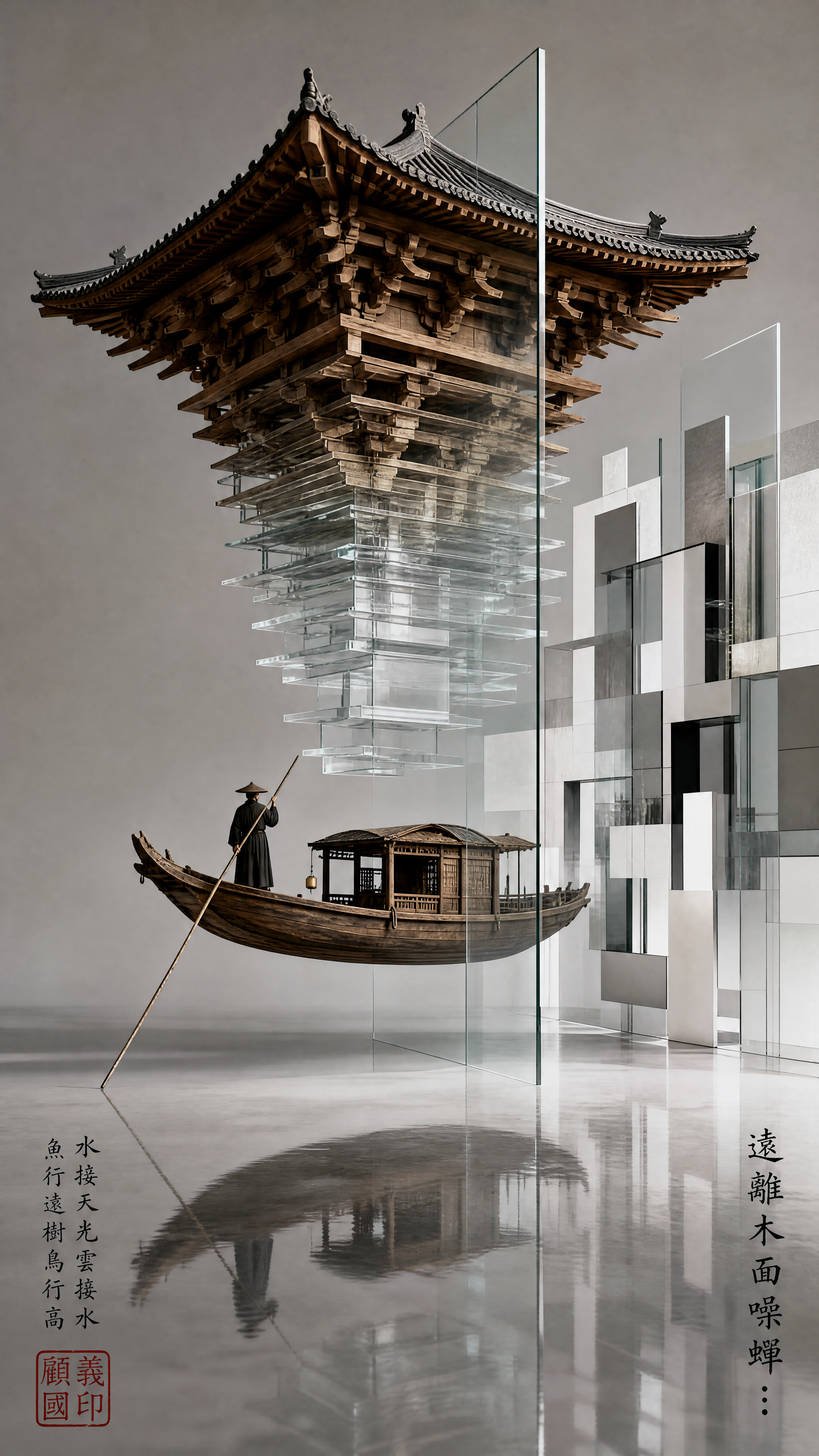 A surreal, multi-layered…